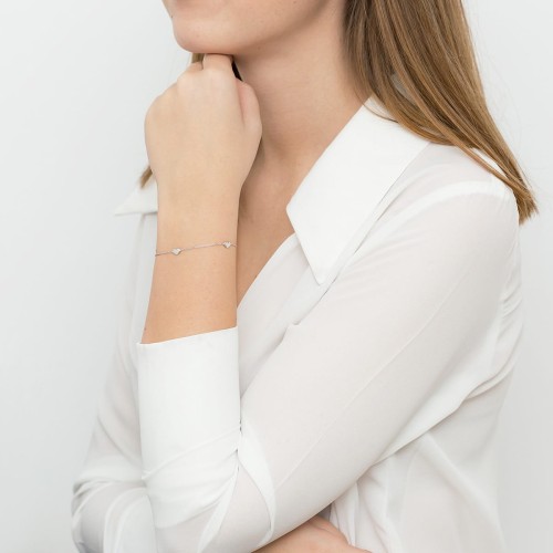 Srebrna bransoletka trzy serca Iluvia B037-925-S marko
