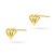 Złote kolczyki geometryczne diamenty brylanty Supreni K456-333 marko