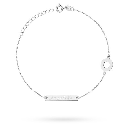 Srebrna bransoletka blaszka belka ring Supreni grawer  BG247-925-S marko