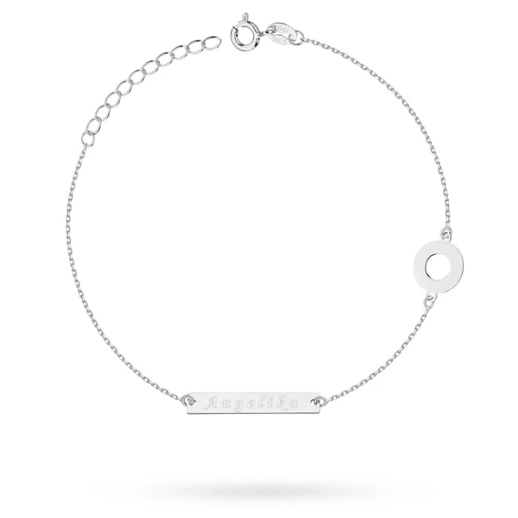 Srebrna bransoletka blaszka belka ring Supreni grawer  BG247-925-S marko