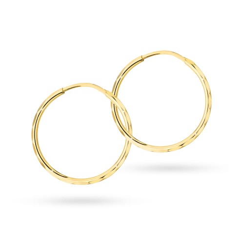 Złote kolczyki diamentowane koła kreolki Jeso 20mm K1097-333 marko