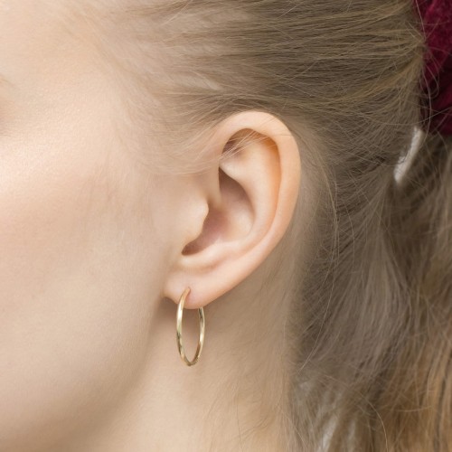 Złote kolczyki diamentowane koła kreolki Jeso 20mm