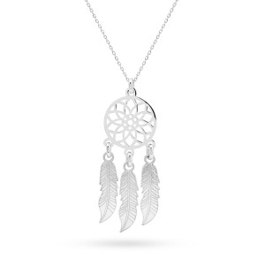 Srebrny naszyjnik łapacz snów Dreamcatcher Virino