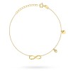 Pozłacana bransoletka z zawieszkami cyrkonie nieskończoność serca Soledo B1010-925-Z marko