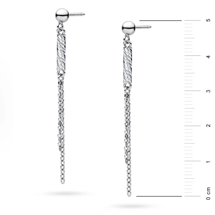 Wiszące długie kolczyki srebrne łańcuszki K1109-925-S marko