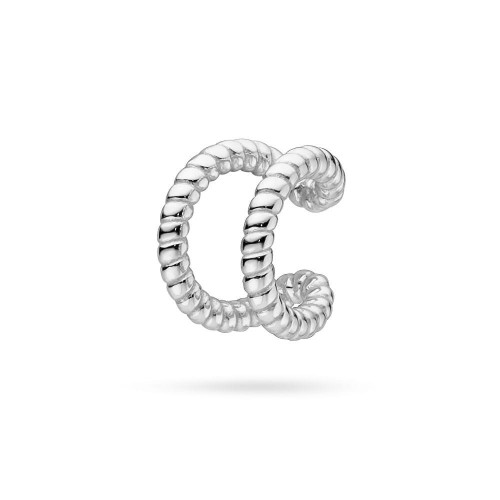 Srebrny kolczyk podwójne kółko nausznica nakładka fake piercing K1176-925-S marko