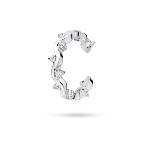 Srebrny kolczyk kółko nausznica nakładka fake piercing cyrkonie falka K1177-925-S marko