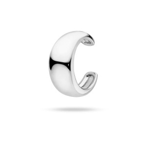Srebrny kolczyk szerokie kółko nausznica nakładka fake piercing