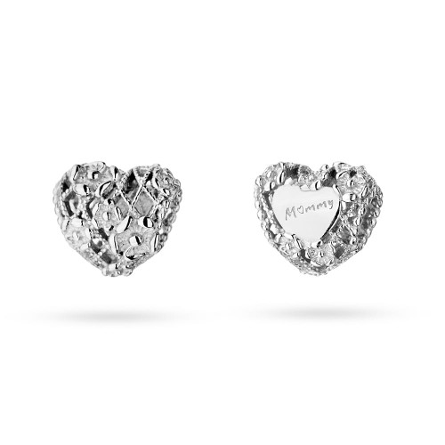 Srebrna zawieszka wisiorek Charms ażurowe serce Mommy kwiaty Z562-925-S marko