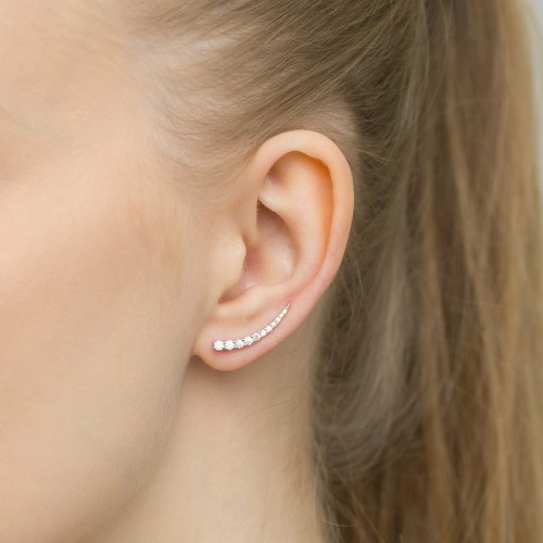 Srebrne kolczyki nausznice z cyrkoniami ear crawler Soledo K1174-925-S marko