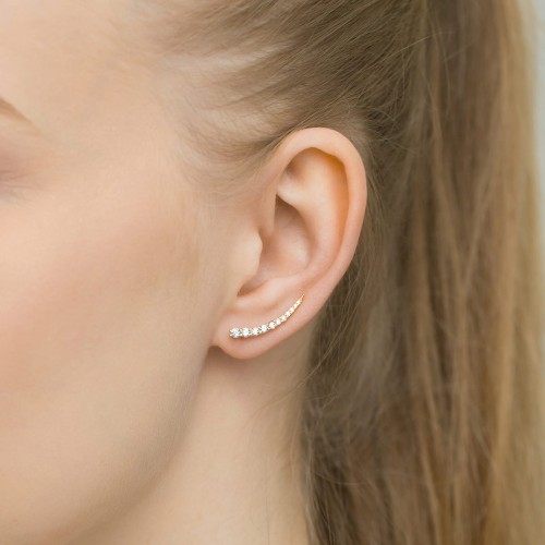 Pozłacane kolczyki nausznice z cyrkoniami ear crawler Soledo K1174-925-Z marko