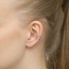 Srebrny kolczyk podwójne kółko nausznica nakładka fake piercing K1176-925-S marko