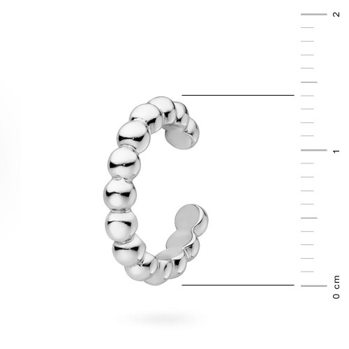 Srebrny kolczyk kółko nausznica nakładka fake piercing kuleczki