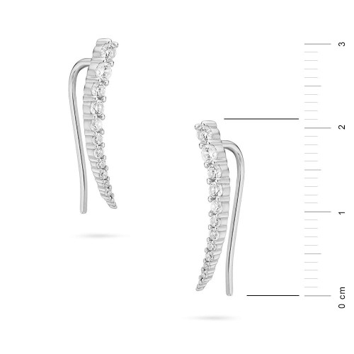 Srebrne kolczyki nausznice z cyrkoniami ear crawler Soledo