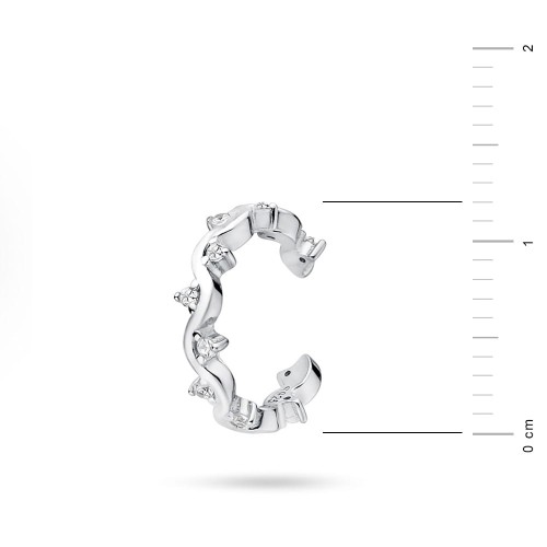 Srebrny kolczyk kółko nausznica nakładka fake piercing cyrkonie falka K1177-925-S marko