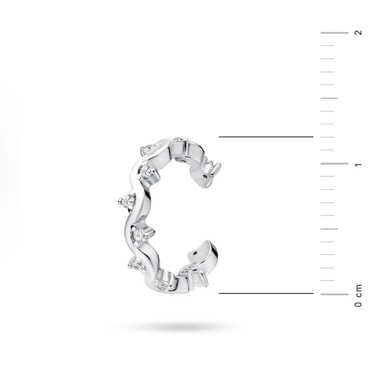 Srebrny kolczyk kółko nausznica nakładka fake piercing cyrkonie falka K1177-925-S marko