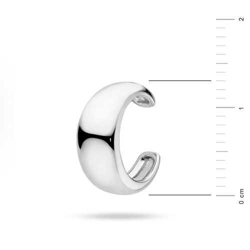 Srebrny kolczyk szerokie kółko nausznica nakładka fake piercing