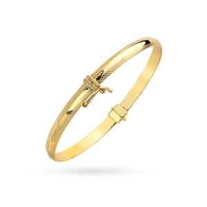 Złota sztywna bransoletka bangle elegancka Sego