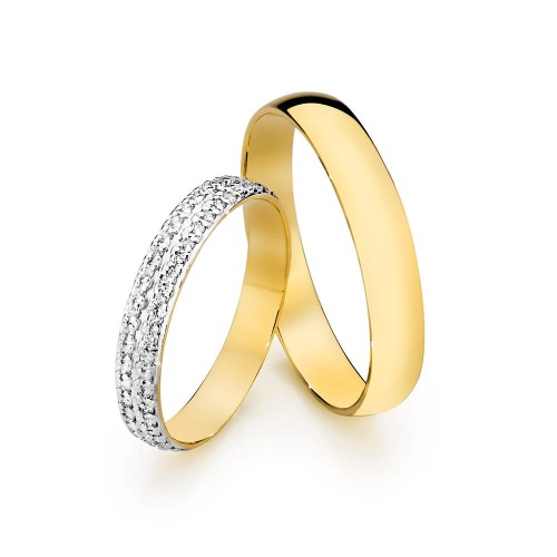 Obrączki lekko zaokrąglone 3,5mm brylanty 0,20ct MARKO