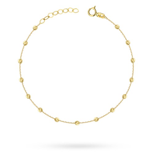 Złota bransoletka łańcuszek z diamentowanymi koralikami Kleur B-GW-140-585 marko