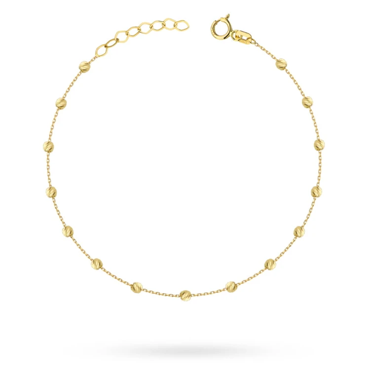 Złota bransoletka łańcuszek z diamentowanymi koralikami Kleur B-GW-140-585 marko