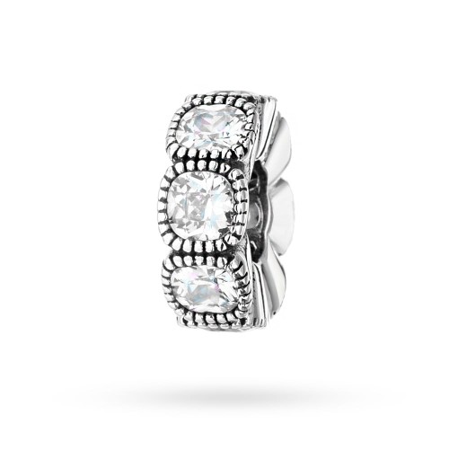 Srebrna zawieszka wisiorek Charms przekładka kwadratowe cyrkonie Z595-925-S marko