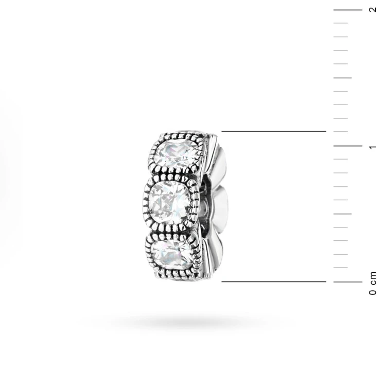 Srebrna zawieszka wisiorek Charms przekładka kwadratowe cyrkonie Z595-925-S marko