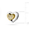 Srebrna zawieszka wisiorek Charms dwa serca cyrkonie Z586-925-ZS marko