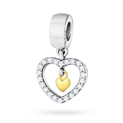 Srebrna zawieszka wisiorek Charms serce w sercu Z583-925-S marko