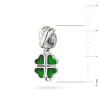 Srebrna zawieszka wisiorek Charms zielona koniczynka na szczęście Z581-925-ZS marko