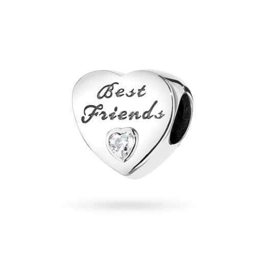 Srebrna zawieszka wisiorek Best Friends przyjaciele serce Charms 
 Z575-925 marko