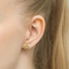 Złote kolczyki ażurowe kwiatki błyszczące diamentowane K1185-585 marko