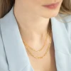 Pozłacany naszyjnik paperclip łańcuszek szeroki ankier Supreni  L237-925-Z marko