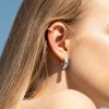 Srebrny kolczyk kółko nausznica nakładka fake piercing z perełkami K1148-925-S marko