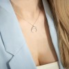 Srebrny minimalistyczny naszyjnik dwuróg półksiężyc Supreni N306-925-S MARKO