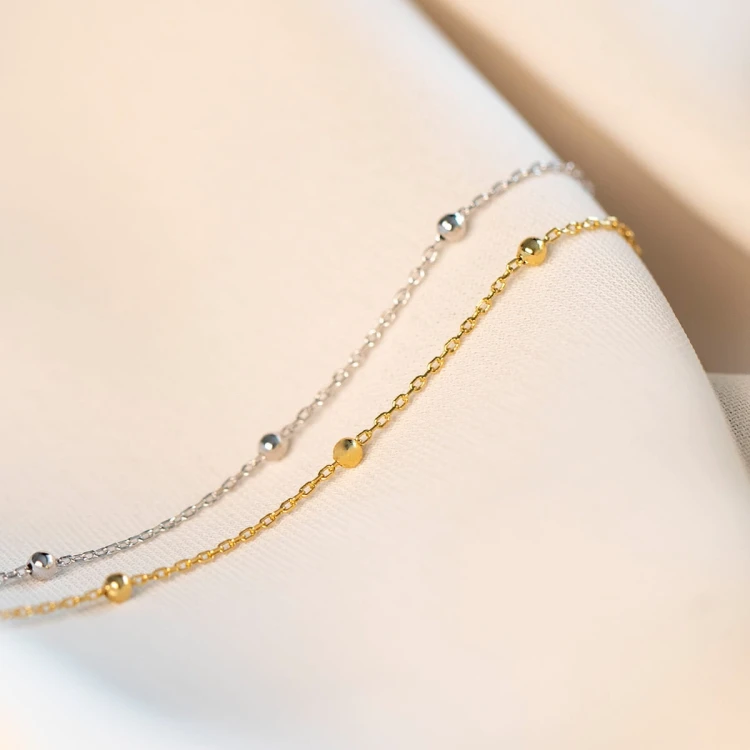 Srebrny naszyjnik łańcuszek choker z kuleczkami Supreni N490-925-S marko