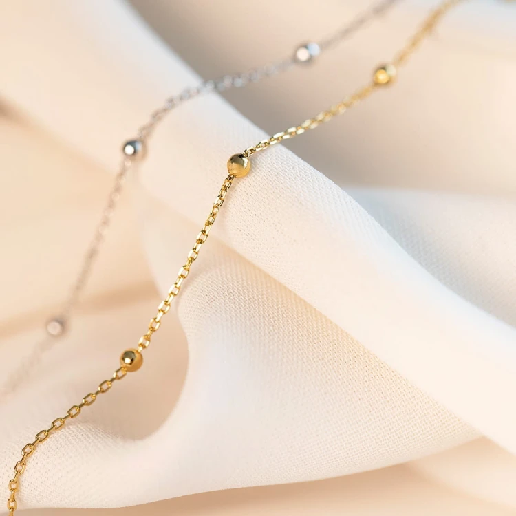 Pozłacany naszyjnik łańcuszek choker z kuleczkami Supreni N490-925-Z marko