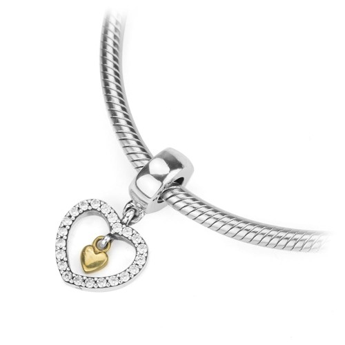 Srebrna zawieszka wisiorek Charms serce w sercu Z583-925-S marko