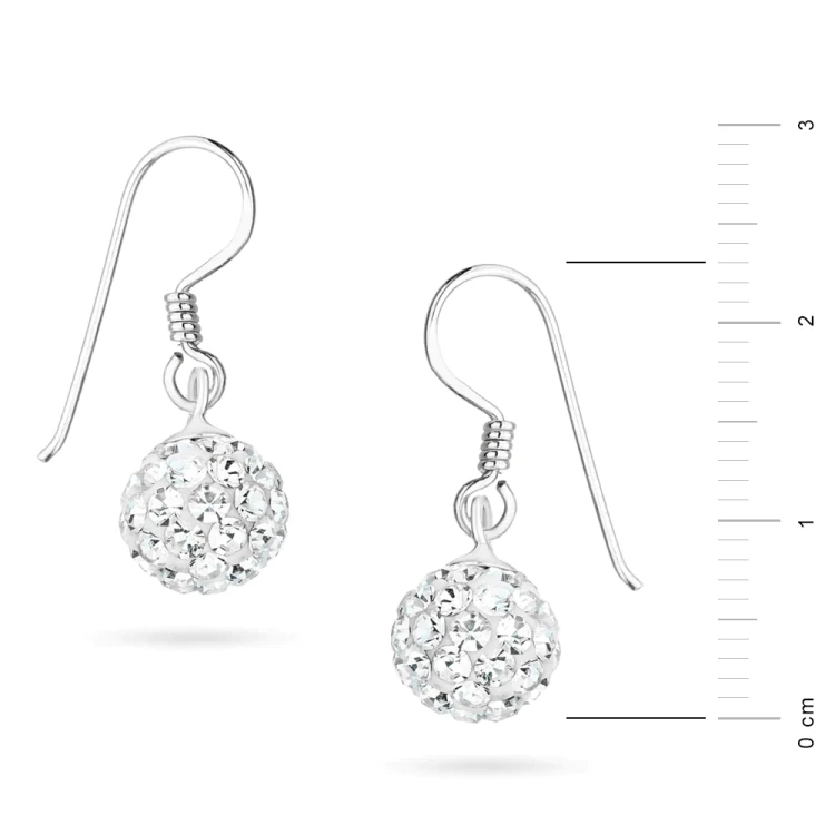 Srebrne kolczyki błyszczące kule shamballa Swarovski 8mm Soledo K1199-925 marko