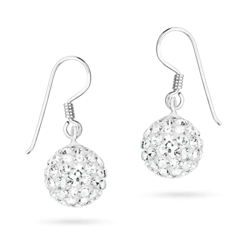 Srebrne kolczyki błyszczące kule shamballa Swarovski 10mm Soledo K1200-925 marko