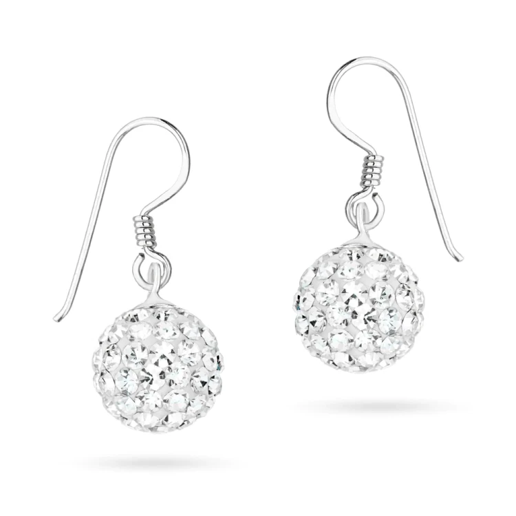 Srebrne kolczyki błyszczące kule shamballa Swarovski 10mm Soledo K1200-925 marko