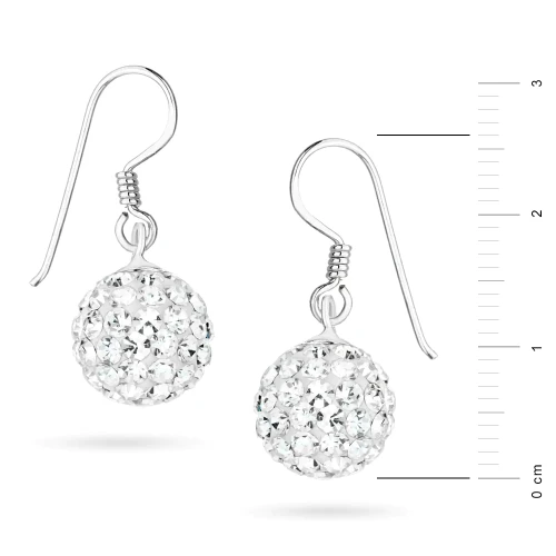 Srebrne kolczyki błyszczące kule shamballa Swarovski 10mm Soledo