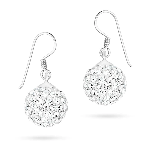 Srebrne kolczyki błyszczące kule shamballa Swarovski 12mm Soledo K1201-925 marko