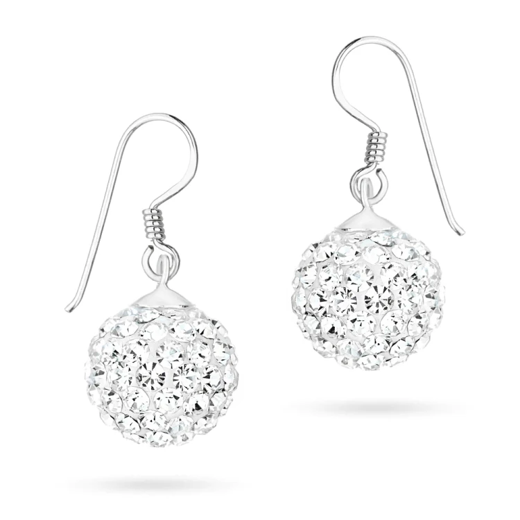 Srebrne kolczyki błyszczące kule shamballa Swarovski 12mm Soledo K1201-925 marko