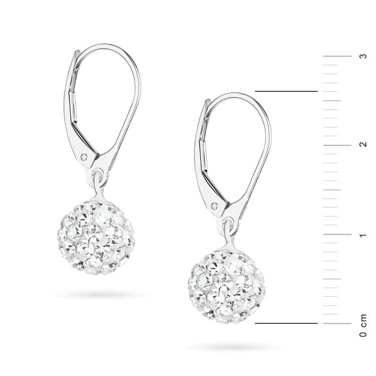 Srebrne kolczyki błyszczące kule shamballa Swarovski 8mm Soledo K1203-925 marko