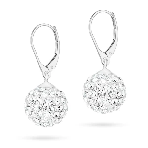 Srebrne kolczyki błyszczące kule shamballa Swarovski 12mm Soledo