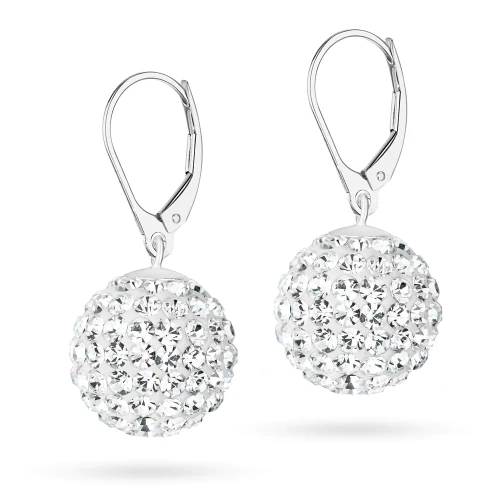 Srebrne kolczyki błyszczące kule shamballa Swarovski 14mm Soledo  K1206-925 marko