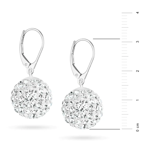 Srebrne kolczyki błyszczące kule shamballa Swarovski 14mm Soledo