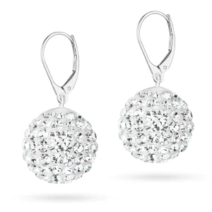 Srebrne kolczyki błyszczące kule shamballa Swarovski 16mm Soledo
