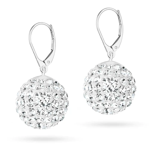 Srebrne kolczyki błyszczące kule shamballa Swarovski 16mm Soledo K1207-925 marko